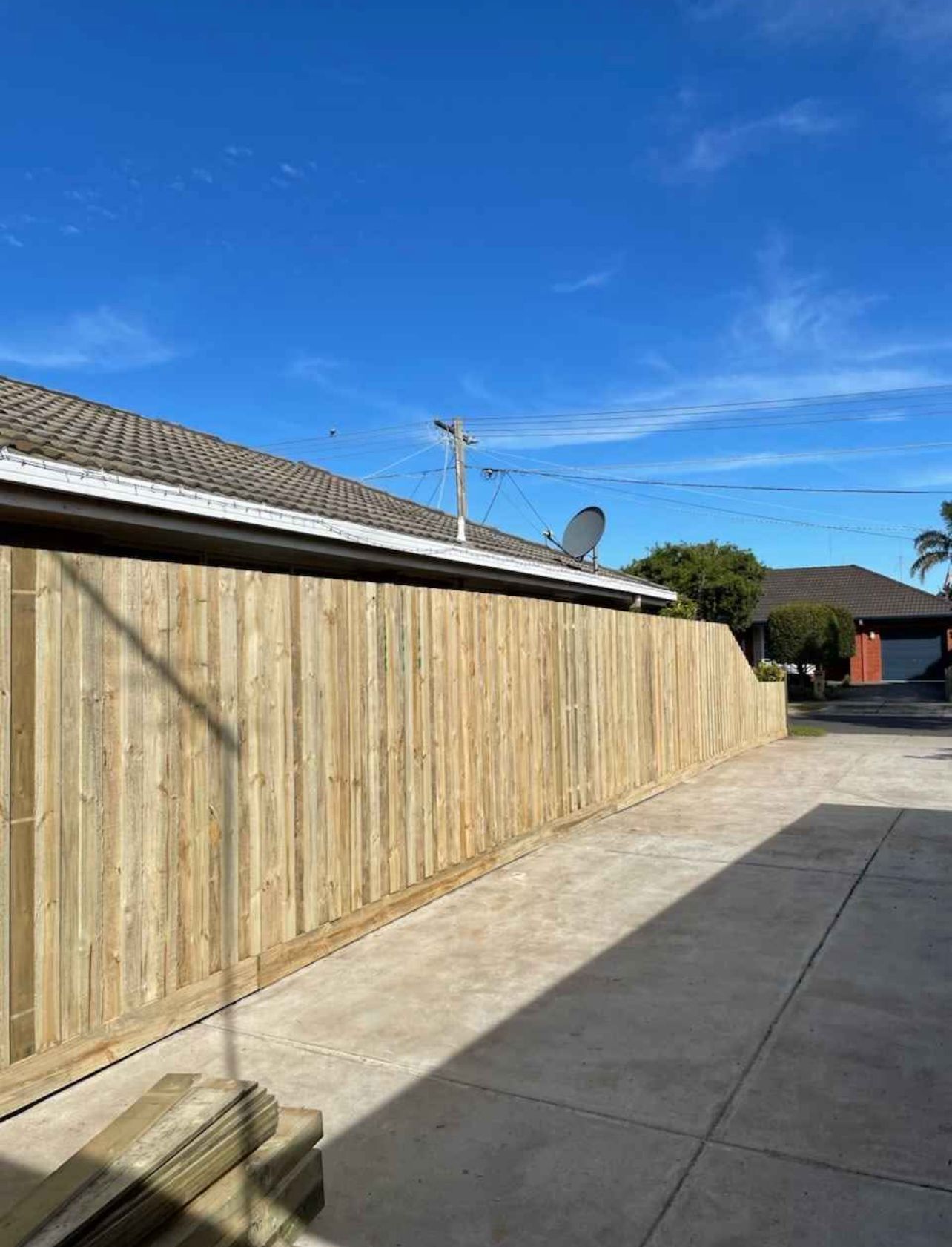 New timber paling fence, Epping
